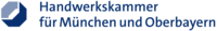 Abbildung Logo mit blauem Sechseck und blauer Beschriftung der Handwerkskammer für München und Oberbayern