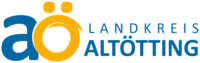 Abbildung Logo mit blauem A und gelben Ö und dunkelblauer Schrift mit Landkreis Altötting